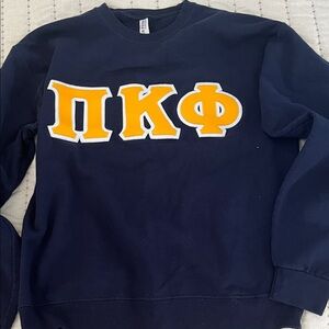 Jerzees Navy Crewneck with Greek Letters